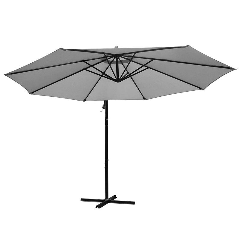 Outdoor Cantilever Umbrella | 3m | Instahut | Grey