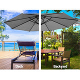 Outdoor Cantilever Umbrella | 3m | Instahut | Grey