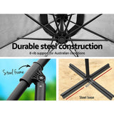 Outdoor Cantilever Umbrella | 3m | Instahut | Grey