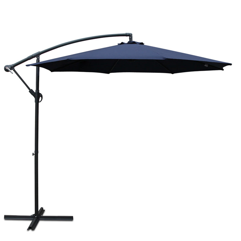 Outdoor Cantilever Umbrella | 3m | Instahut | Navy