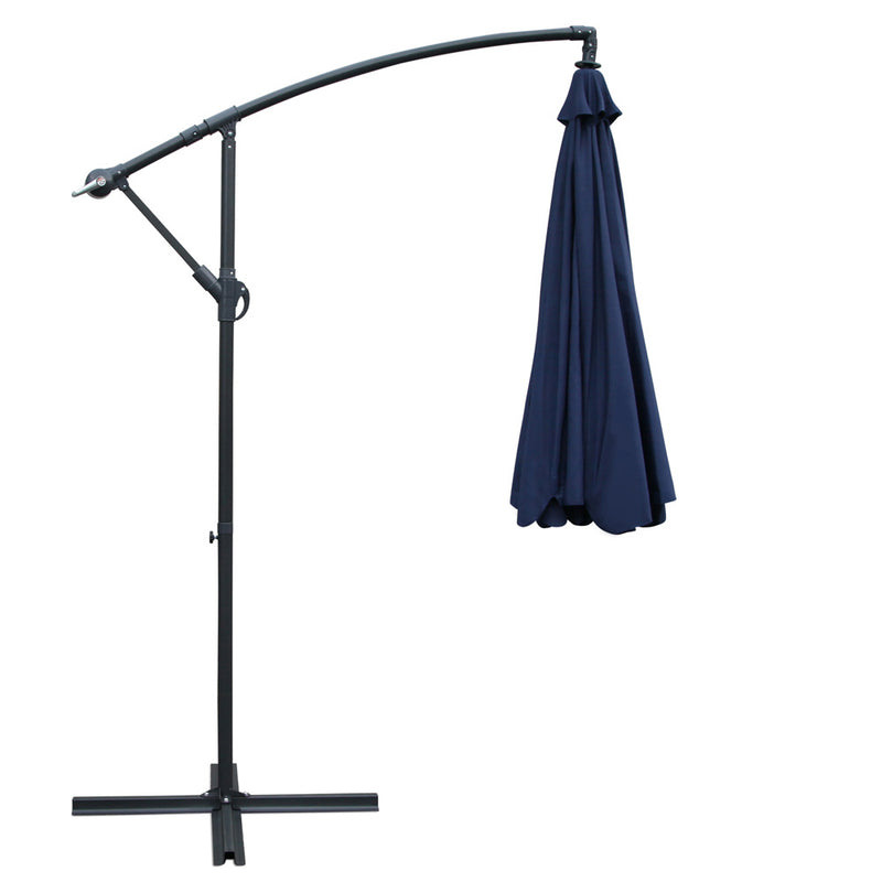 Outdoor Cantilever Umbrella | 3m | Instahut | Navy