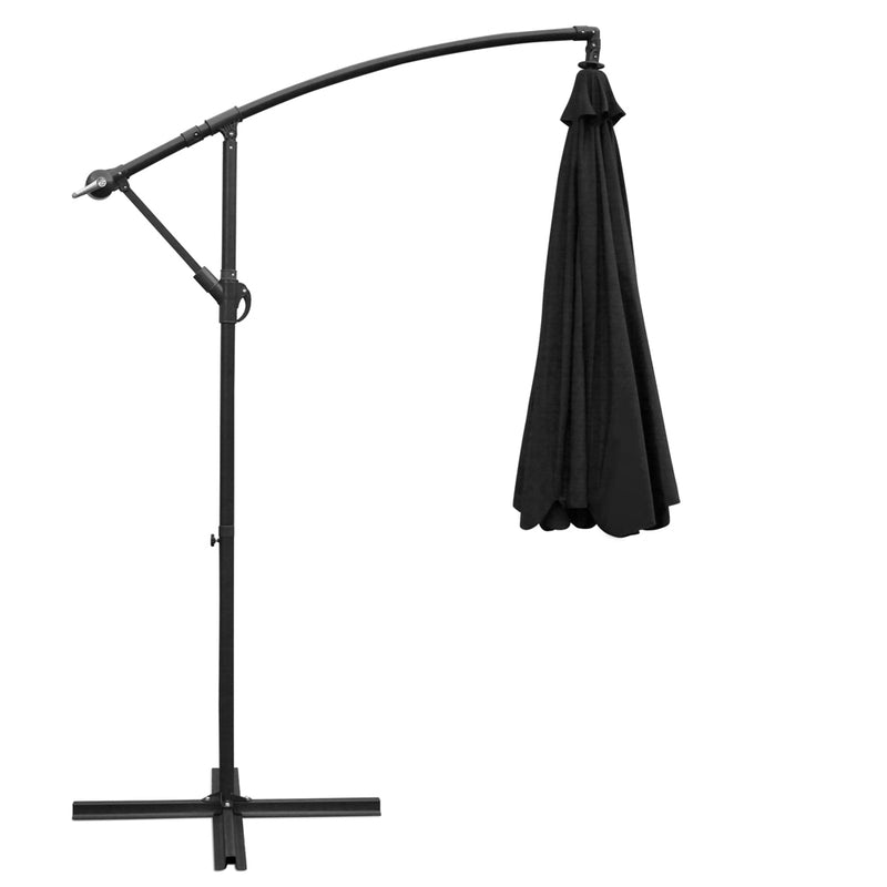 Outdoor Cantilever Umbrella | 3m | Instahut | Black