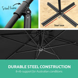 Outdoor Cantilever Umbrella | 3m | Instahut | Black