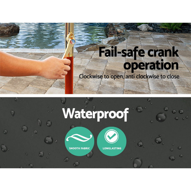 Outdoor Pole Umbrella | 3m | Instahut | Charcoal