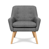 Artiss 2X Armchair Lounge Chair Accent Tub Chair Grey ANNE