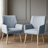 Artiss 2X Armchair Fabric Blue Grey
