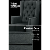 Artiss Rocking Chair Armchair Linen Fabric Charcoal Gaia