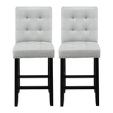 Artiss 2x Bar Stools Kitchen Dining Chairs Counter Fabric Stool Wooden Ada Grey