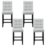 Artiss 4x Bar Stools Kitchen Dining Chairs Counter Fabric Stool Wooden Ada Grey