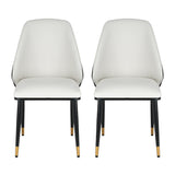 Artiss Dining Chairs Set of 2 Leather Seat Beige and Black