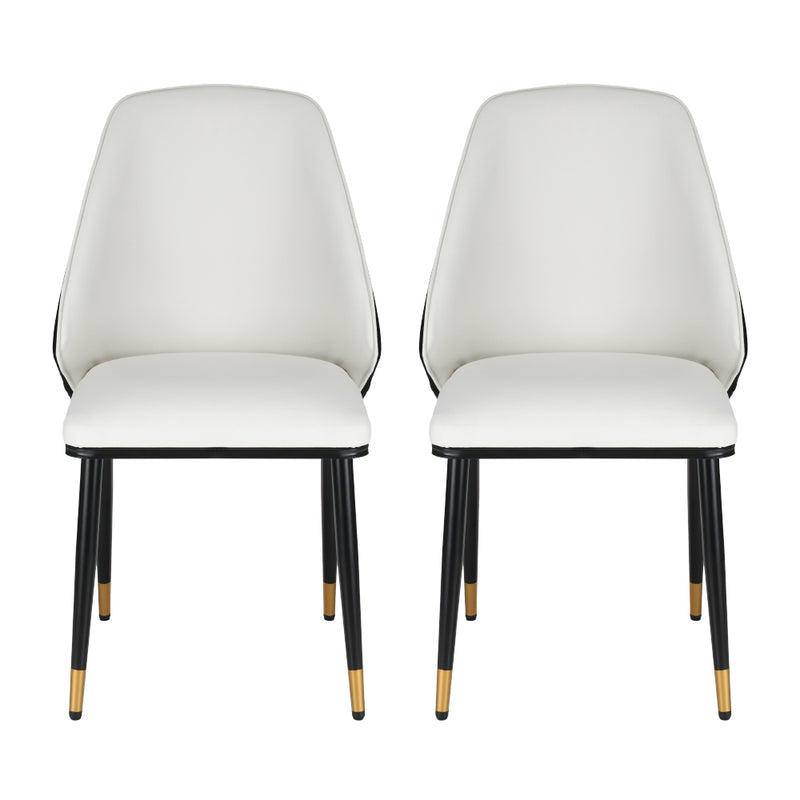 Artiss Dining Chairs Set of 2 Leather Seat Beige and Black