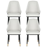 Artiss Dining Chairs Set of 4 Leather Seat Beige and Black