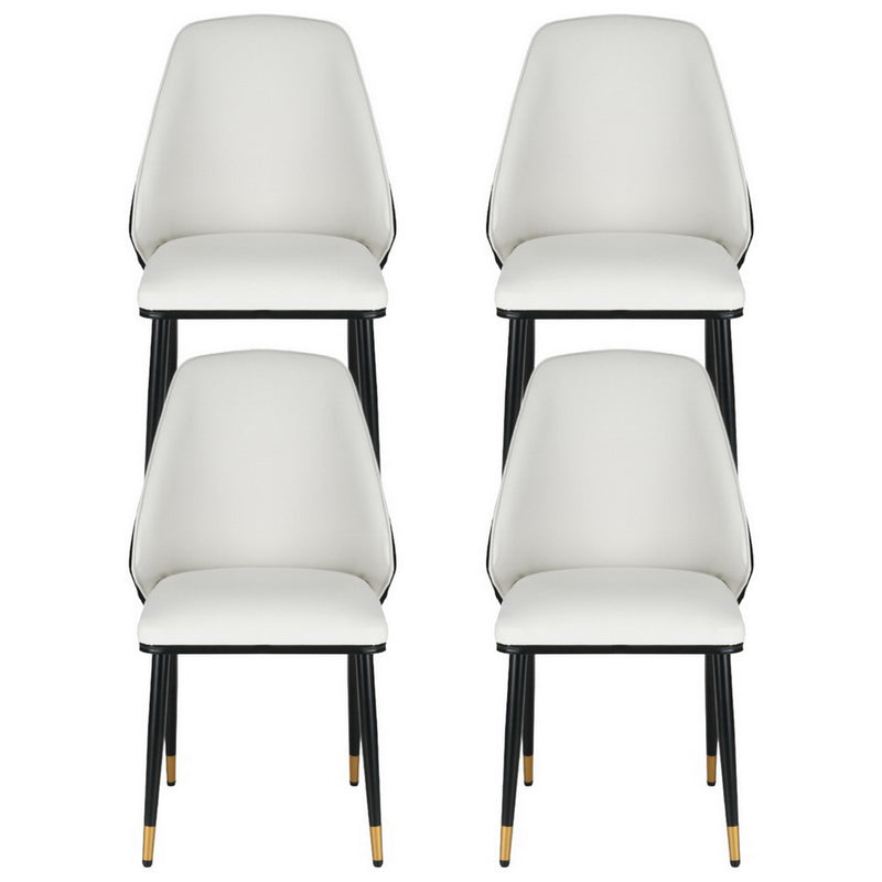Artiss Dining Chairs Set of 4 Leather Seat Beige and Black