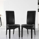Artiss Dining Chairs Set of 2 Leather Parsons Chair Black