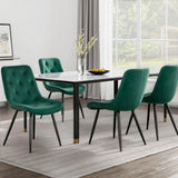 Artiss Dining Chairs Set of 4 Velvet Diamond Tufted Green
