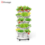Hivvago 5-Tier Vertical Garden Planter – Stackable Indoor/Outdoor Pot with Base