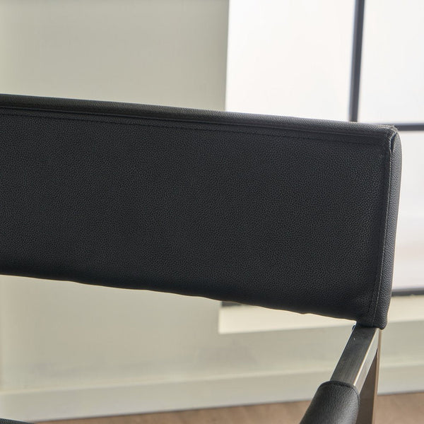 Rocklin Steel & Bonded Leather Director chair Armchair in Black