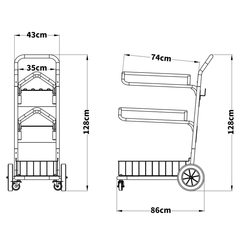 Samland Heavy Duty Two Tier Wheeled Saddle Rack