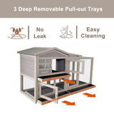 Samland Rabbit Hutch Cage Indoor and Outdoor Chicken Coop Guinea Pig Cage Bunny Cage Waterproof Roof