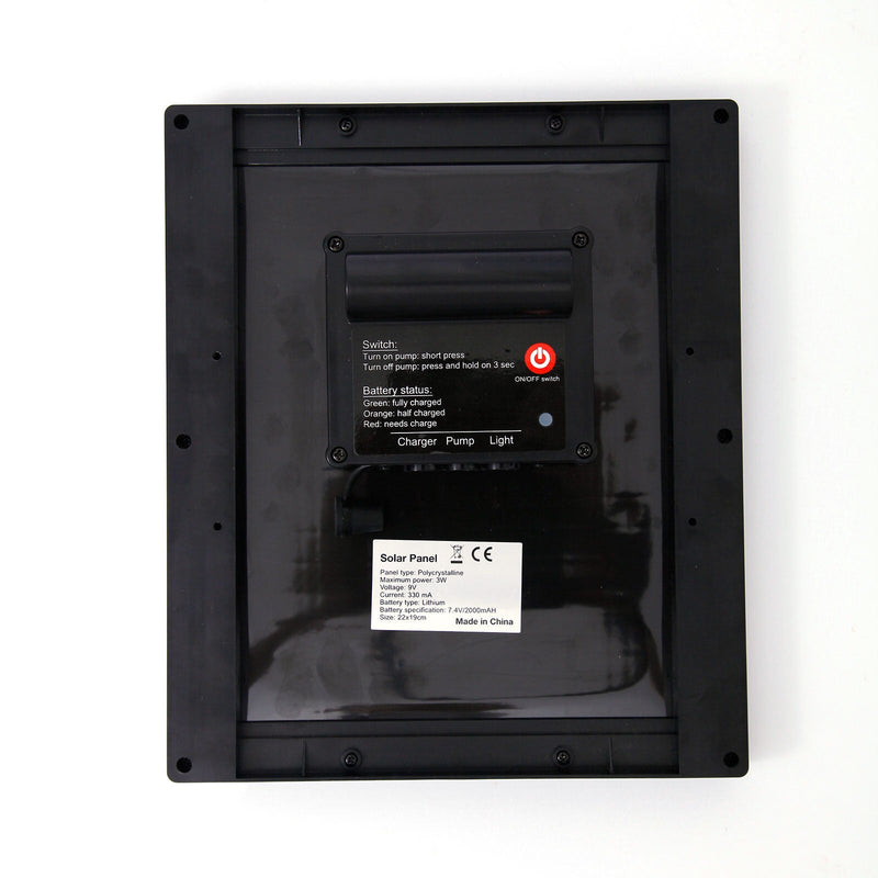 Samland 9V 250LPH Solar Pump with Battery Backup Panel for Small Pond Fountain Feature