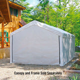 Samland Carport Wall for 10x20 ft Garage Shelter Canopy (PGS1107WALL) - White Wall Accessory Only