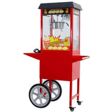 Samland 8OZ Popcorn Machine Maker on the Wheeled Cart Deck Warmer