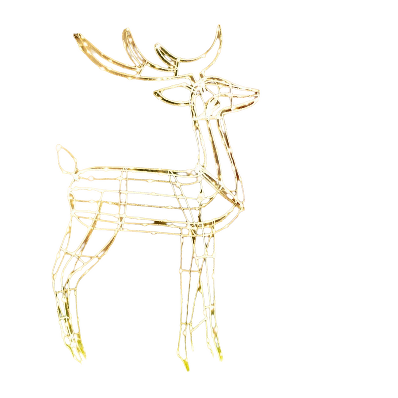 Samland Led Warm White Copper Wired 3d Standing Reindeer For Christmas Decoration