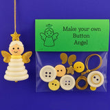 Christmas gift Christmas Button Ornament - Festive Santa Design Craft Kit- Set of 5 pieces（Santa Claus、Snowman、angel、Red Christmas tree and green Christmas tree）