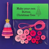 Christmas gift Christmas Button Ornament - Festive Santa Design Craft Kit- Set of 5 pieces（Santa Claus、Snowman、angel、Red Christmas tree and green Christmas tree）