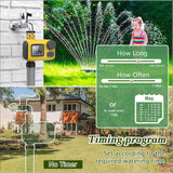 Smart Outdoor Watering Timer with Rain Delay & Manual Mode – Automatic Garden Irrigation Controller for Lawn, Patio, Pool and Vegetable Garden (Yellow)