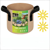 5-Pack 10-Gallon Fabric Grow Bags – Heavy-Duty Breathable Non-Woven Plant Pots with Handles for Vegetables, Herbs, Flowers (Camel)