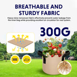 5-Pack 10-Gallon Fabric Grow Bags – Heavy-Duty Breathable Non-Woven Plant Pots with Handles for Vegetables, Herbs, Flowers (Camel)
