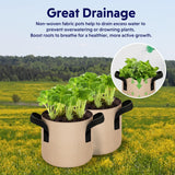 5-Pack 10-Gallon Fabric Grow Bags – Heavy-Duty Breathable Non-Woven Plant Pots with Handles for Vegetables, Herbs, Flowers (Camel)