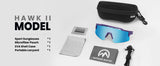 OutdoorMaster Hawk II Polarized Sports Sunglasses for Men Women, TAC 100% UV400 Protection TR90 Frame Cycling Sunglasses, Baseball Running Fishing Golf Glasses