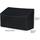 Bench Cover, 52" W x 26" D x 35" H 2-Seater Patio Bench Cover Waterproof, 210D Heavy Duty Outdoor Furniture Cover for Garden Patio Loveseat, Bench(Black)