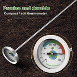 Compost Thermometer with Max Dial for Garden Soil Measurement Portable