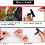 Starter ROpe/Pull Cord (3.5Mm 10M) With Starter Handle, Lawn Mower, Lawn Mower, Chainsaw, Brush Cutter, Universal Engine