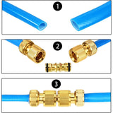 2 Pack Brass Garden Hose Connector For Garden Hose Tap (Double Male Brass Connector)