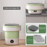 12L Mini Foldable Portable Washing Machine for Travel Small Apartments Student Rooms, Green