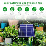15m Solar Irrigation System with Timer, Automatic Drip Kit, Anti-Siphon, for Garden Greenhouse Vegetables