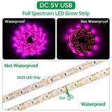 Full Spectrum USB LED Grow Light for Small Plants Greenhouse, 5M, Compatible with USB
