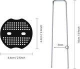 50-pack Stainless Steel U-shaped Ground Spikes for Garden and Greenhouse, Silver, 100×40×3 mm