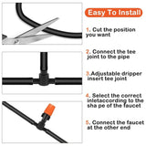 50m Automatic Drip Irrigation System for Garden Greenhouse, Lawn, Terrace, Compatible with Most Brands