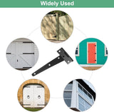 pieces - T-hinge for door - with screws - 6 inch - shed door hinge - T-door hinge - T-hinges - T-hinge - exterior door hinges - for wooden fences, sheds, cabinets and windows - black - 6.4*25 cm