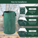 Heavy-duty garden waste bags - 300L - 67*67*84cm - 2 pieces - Reusable garden waste bags with handles - Industrial fabric - For leaf waste - Waterproof garden waste bags - Waterproof PP woven bags - Garden leaf bags - L