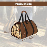 Firewood bag - Firewood sack - Firewood bag - Firewood carrying bag - Firewood carrying bag - Outdoor camping wood bag - large waterproof carrying bag - with non-slip handles - storage bag - firewood storage - for wood stoves and camping - 46*98 cm - brow