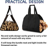 Firewood Basket | Heavy-Duty Canvas Open Log Carrier Bag