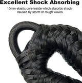 pieces - Boat rope - Mooring rope for boats - Stretch - Boat Bungee Dock Line with hook rope - Mooring line Boat equipment - Boat accessories - Mooring rope - for kayak, motorboat, canoe, pontoon - black