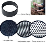Adjustable plastic garden sieve - 4 in 1 - 12 cm - Compost sieve - Sand sieve - Round - Black - for domestic plants