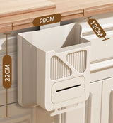 Waste Bin - Hanging Waste Bin - Foldable Waste Bin - Capacity: 7 Liters - Space-Saving Design - Suitable for Kitchens, Cabinet Doors, Bathrooms, Campers, Cars and Camping (White)